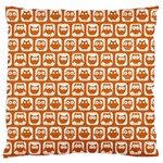 Orange And White Owl Pattern Large Cushion Cases (One Side)  Front