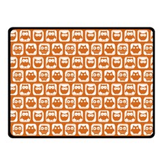 Orange And White Owl Pattern Double Sided Fleece Blanket (small)  by GardenOfOphir