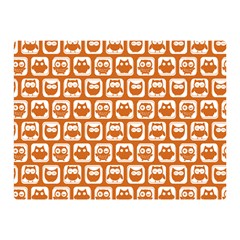 Orange And White Owl Pattern Double Sided Flano Blanket (mini) 