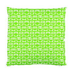 Lime Green And White Owl Pattern Standard Cushion Case (one Side)  by GardenOfOphir