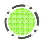 Lime Green And White Owl Pattern Poker Chip Card Guards (10 pack)  Back