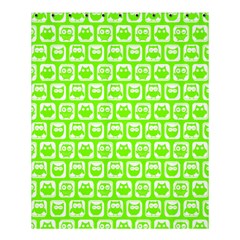 Lime Green And White Owl Pattern Shower Curtain 60  X 72  (medium)  by GardenOfOphir