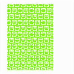 Lime Green And White Owl Pattern Small Garden Flag (two Sides)