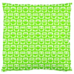 Lime Green And White Owl Pattern Standard Flano Cushion Cases (One Side)  Front