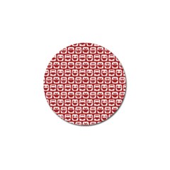 Red And White Owl Pattern Golf Ball Marker by GardenOfOphir