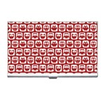 Red And White Owl Pattern Business Card Holders Front