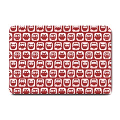 Red And White Owl Pattern Small Doormat  by GardenOfOphir