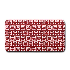 Red And White Owl Pattern Medium Bar Mats by GardenOfOphir