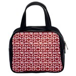 Red And White Owl Pattern Classic Handbags (2 Sides) Front