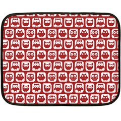 Red And White Owl Pattern Fleece Blanket (mini)