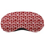 Red And White Owl Pattern Sleeping Masks Front