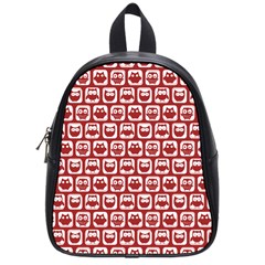 Red And White Owl Pattern School Bags (small)  by GardenOfOphir