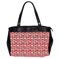 Red And White Owl Pattern Office Handbags (2 Sides)  by GardenOfOphir