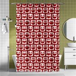 Red And White Owl Pattern Shower Curtain 48  x 72  (Small)  Curtain(48  X 72 ) - 42.18 x64.8  Curtain(48  X 72 )