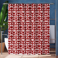 Red And White Owl Pattern Shower Curtain 60  X 72  (medium)  by GardenOfOphir