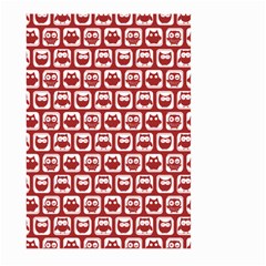 Red And White Owl Pattern Large Garden Flag (two Sides) by GardenOfOphir