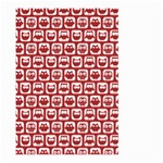 Red And White Owl Pattern Large Garden Flag (Two Sides) Front