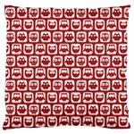 Red And White Owl Pattern Large Cushion Cases (Two Sides)  Front