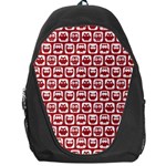 Red And White Owl Pattern Backpack Bag Front