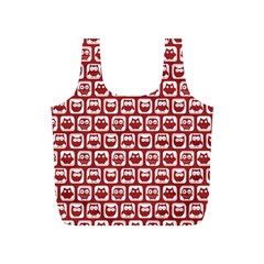 Red And White Owl Pattern Full Print Recycle Bags (s)  by GardenOfOphir