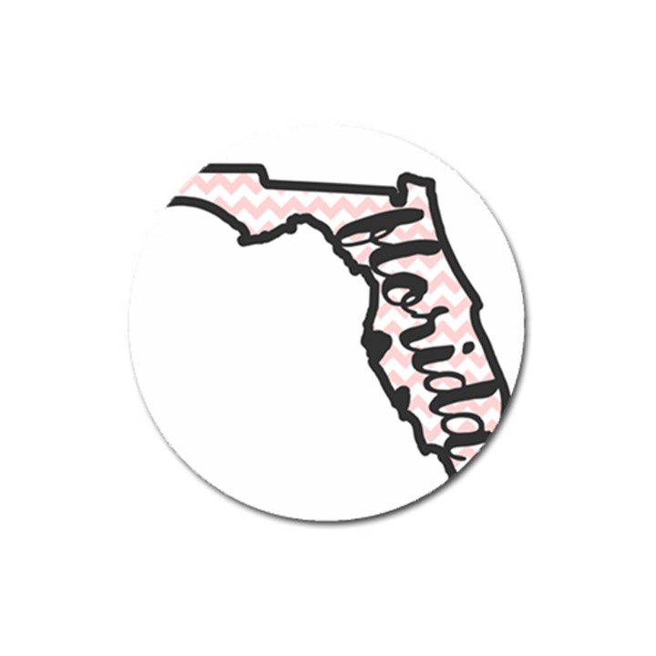 Florida Map Pride Chevron Magnet 3  (Round)