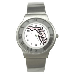 Florida Map Pride Chevron Stainless Steel Watches