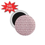 Light Pink And White Owl Pattern 1.75  Magnets (100 pack)  Front