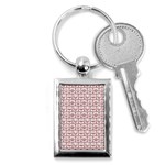 Light Pink And White Owl Pattern Key Chains (Rectangle)  Front