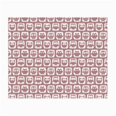 Light Pink And White Owl Pattern Small Glasses Cloth (2-side) by GardenOfOphir