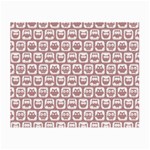 Light Pink And White Owl Pattern Small Glasses Cloth (2-Side) Front