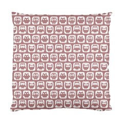 Light Pink And White Owl Pattern Standard Cushion Cases (two Sides) 