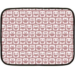 Light Pink And White Owl Pattern Double Sided Fleece Blanket (mini) 