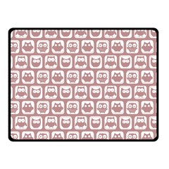 Light Pink And White Owl Pattern Fleece Blanket (small)