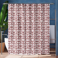 Light Pink And White Owl Pattern Shower Curtain 60  X 72  (medium)  by GardenOfOphir