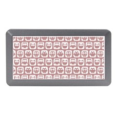 Light Pink And White Owl Pattern Memory Card Reader (mini)