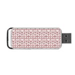 Light Pink And White Owl Pattern Portable USB Flash (Two Sides) Front