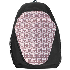 Light Pink And White Owl Pattern Backpack Bag by GardenOfOphir