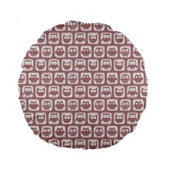 Light Pink And White Owl Pattern Standard 15  Premium Round Cushions