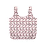 Light Pink And White Owl Pattern Full Print Recycle Bags (S)  Front