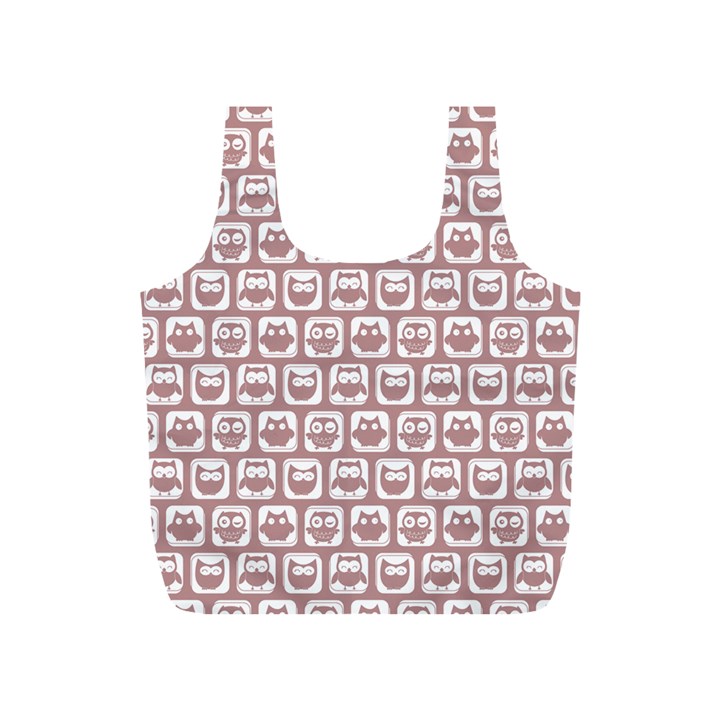 Light Pink And White Owl Pattern Full Print Recycle Bags (S) 