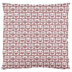 Light Pink And White Owl Pattern Standard Flano Cushion Cases (one Side)  by GardenOfOphir