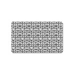 Gray And White Owl Pattern Magnet (Name Card) Front