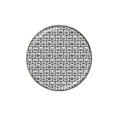 Gray And White Owl Pattern Hat Clip Ball Marker (4 Pack) by GardenOfOphir