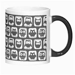 Gray And White Owl Pattern Morph Mugs Right