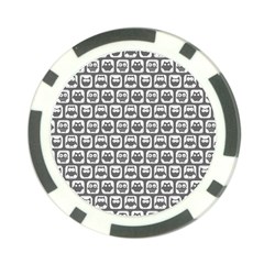 Gray And White Owl Pattern Poker Chip Card Guards