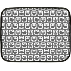 Gray And White Owl Pattern Double Sided Fleece Blanket (mini) 