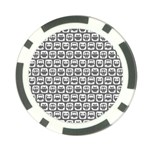 Gray And White Owl Pattern Poker Chip Card Guards (10 pack)  Front