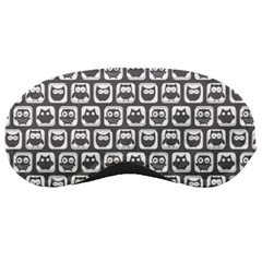 Gray And White Owl Pattern Sleeping Masks by GardenOfOphir