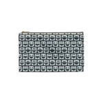 Gray And White Owl Pattern Cosmetic Bag (Small)  Front