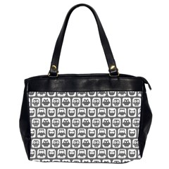 Gray And White Owl Pattern Office Handbags (2 Sides)  by GardenOfOphir